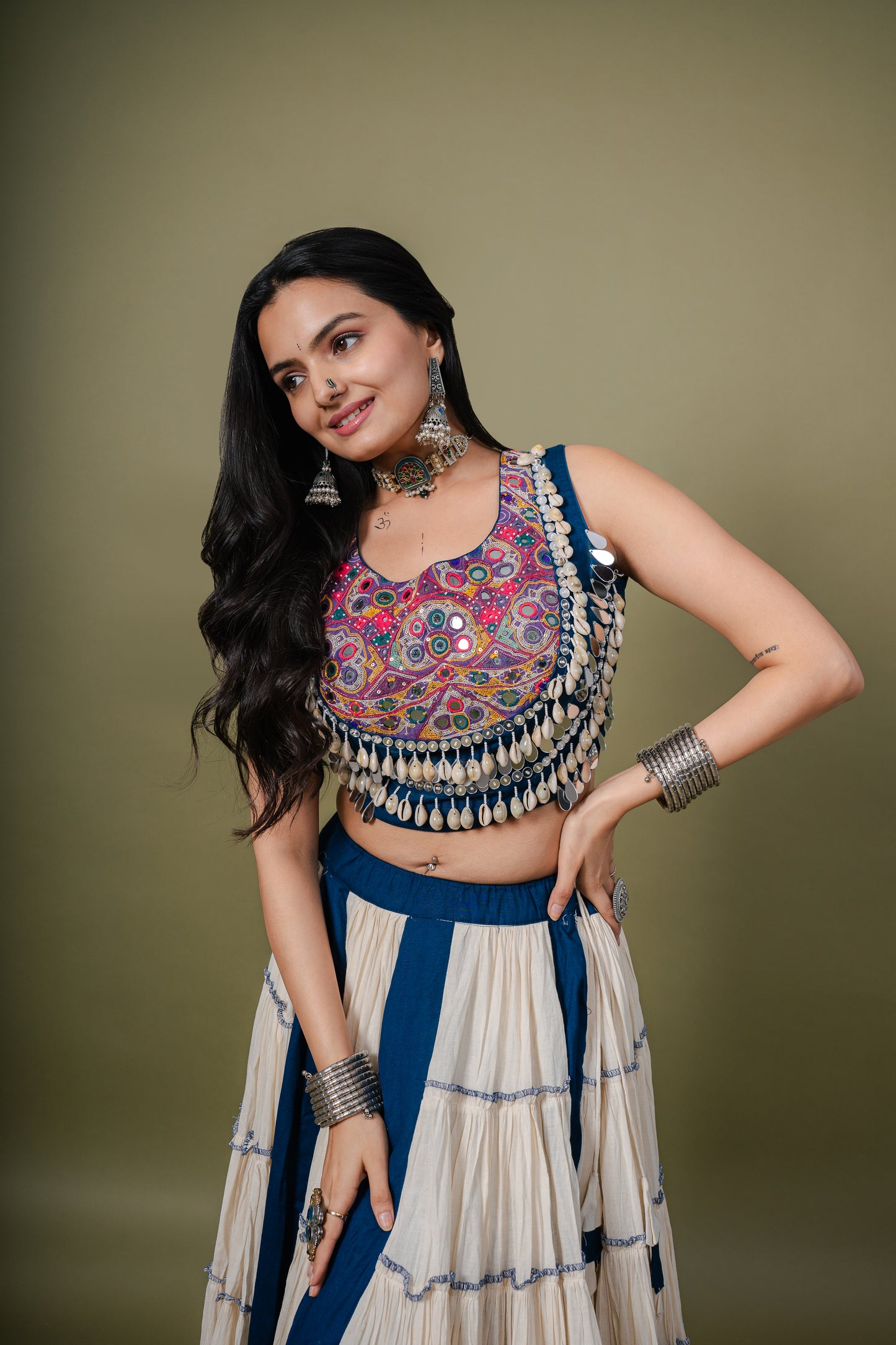 Royal Radiance Navratri Chaniya Choli – Mirror & Kodi Kutch Work