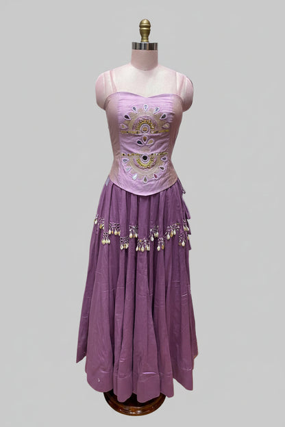 LAVENDER LILAC CORSET SET