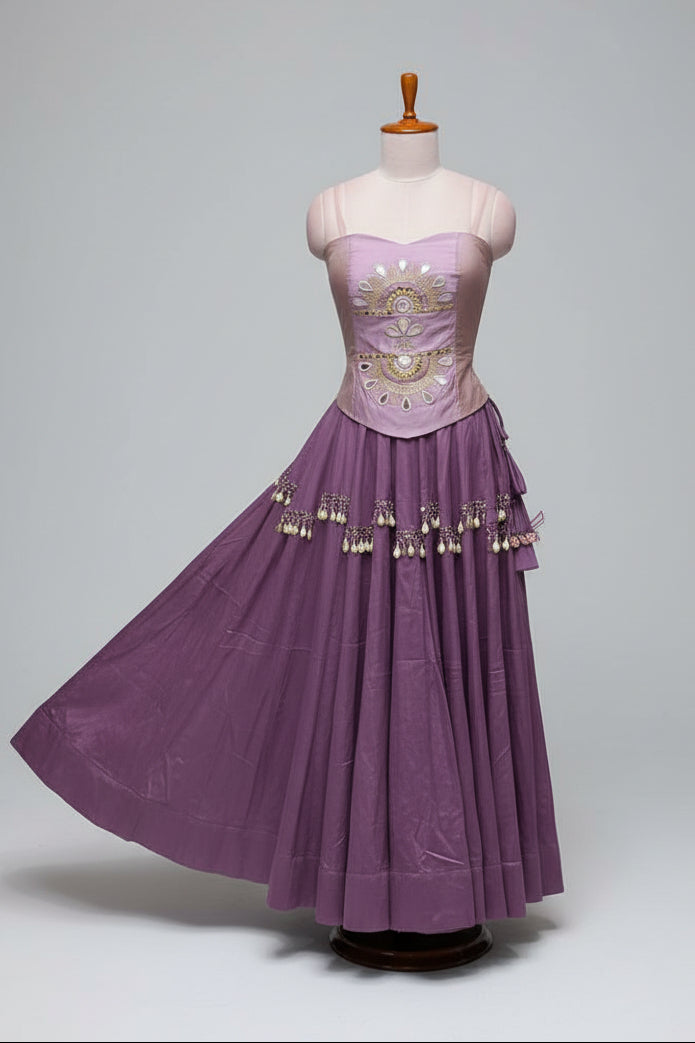 LAVENDER LILAC CORSET SET