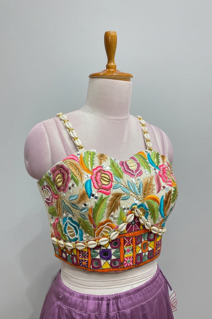 Lavender Blossom Embroidered Lehenga Set